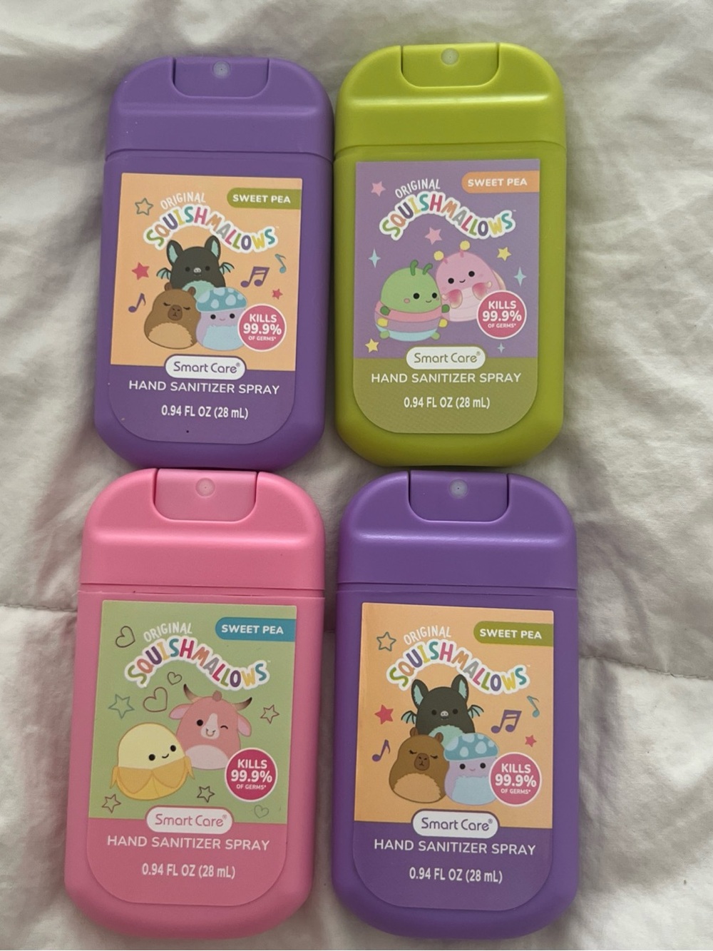 Lot Of 4 Smart Care Squishmallows Hand Sanitizer Spray (#A40) New